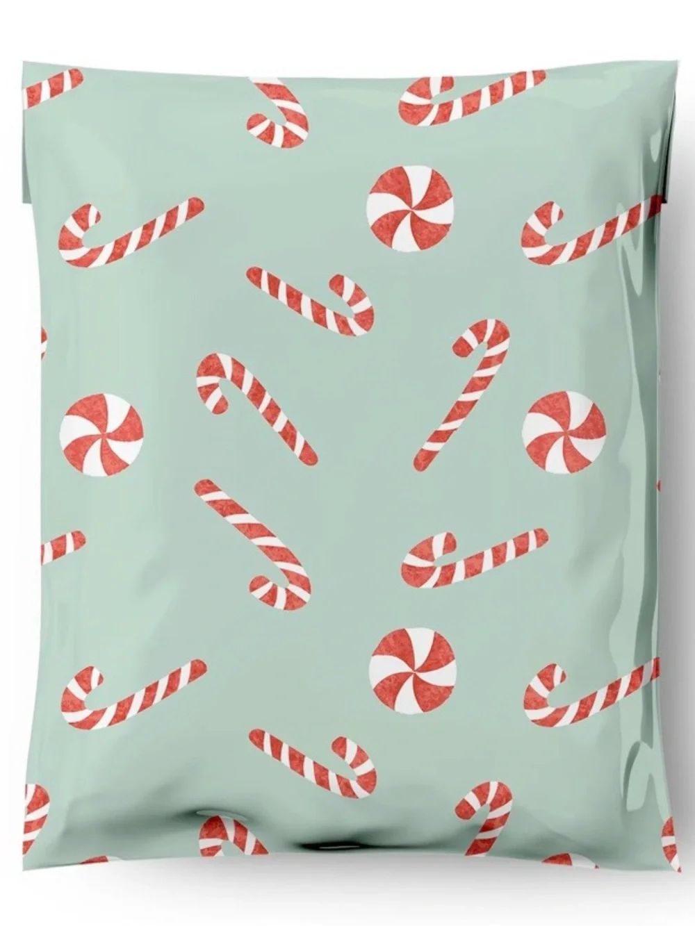 Set of 20 10x13 Candy Cane Peppermint Christmas Poly Mailers Holiday Shipping